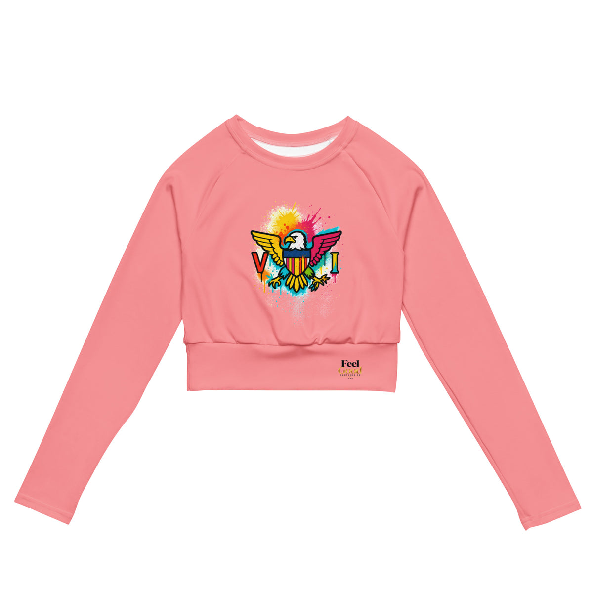 SPIRIT OF VI Eco-Friendly Long Sleeve Crop Top Rash Guard – UPF Swim & Active
