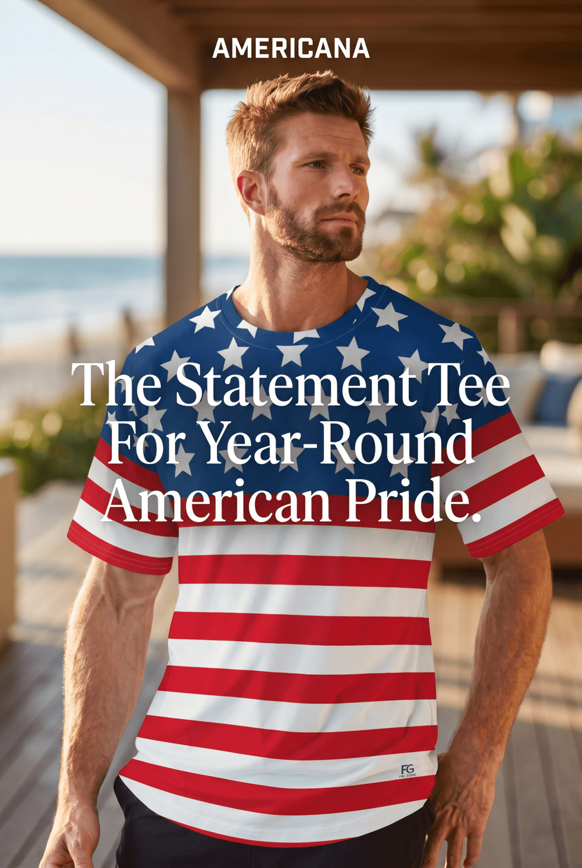 AMERICANA Luxury Ring-Spun Cotton Tee - Feel Good Clothing CompanyAMERICANA Luxury Ring-Spun Cotton TeeAMERICANA Luxury Ring-Spun Cotton TeeFeel Good Clothing Company